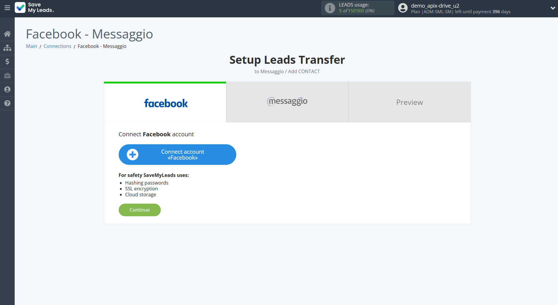 How to Connect Facebook with Messaggio | Data Source account