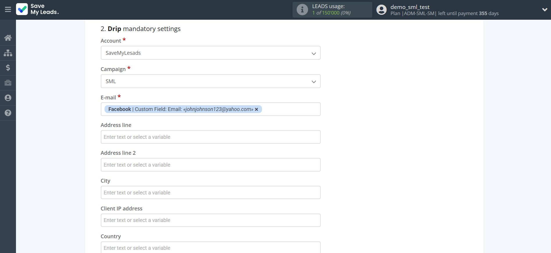 How to Connect Facebook with Drip Add Subscribers to campaign | Assigning fields