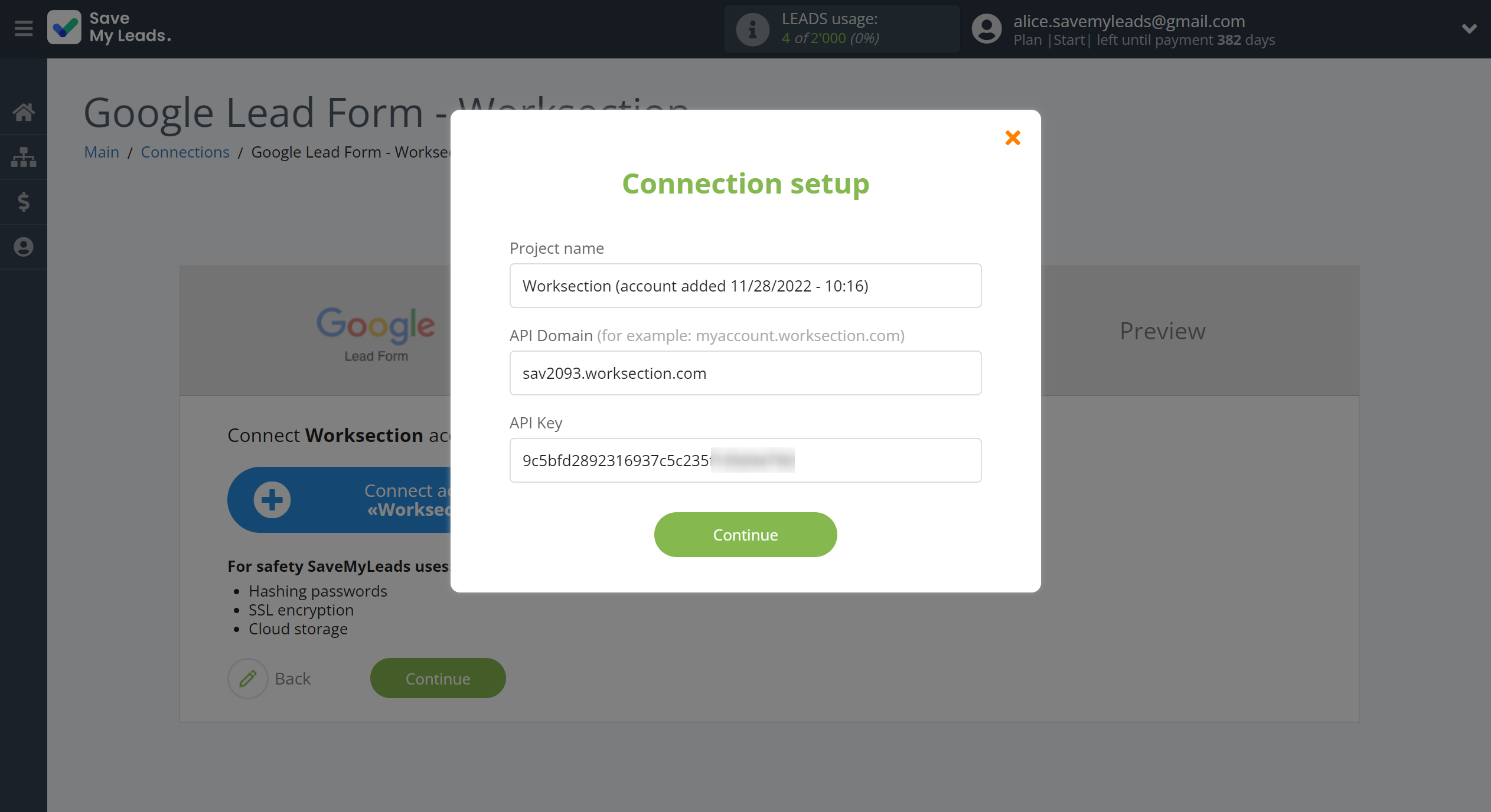 How to Connect Google Lead Form with Worksection | Data Destination account connection How to Connect Google Lead Form with Worksection | Data Destination account connection