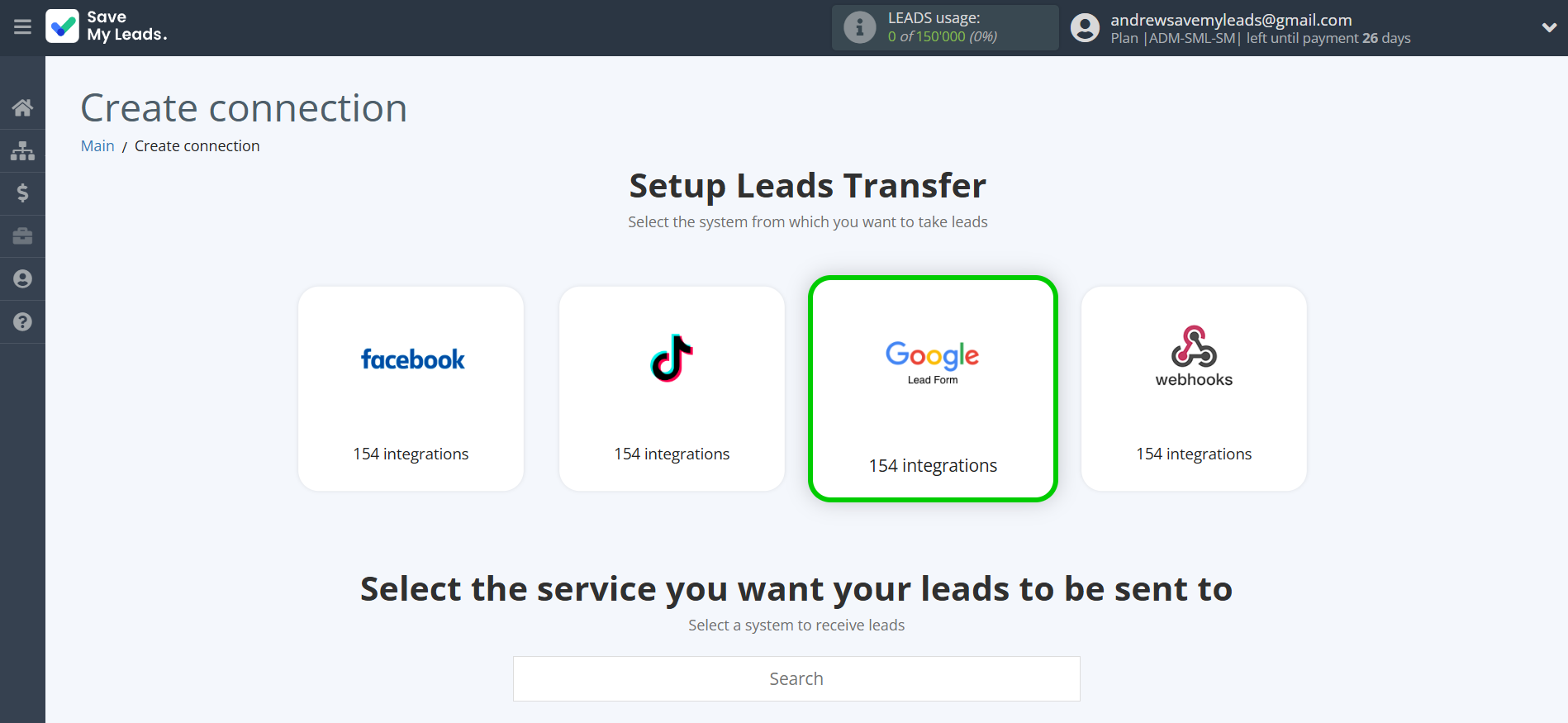 How to Connect Google Lead Form with Kit (ConvertKit) | Data Source system selection
