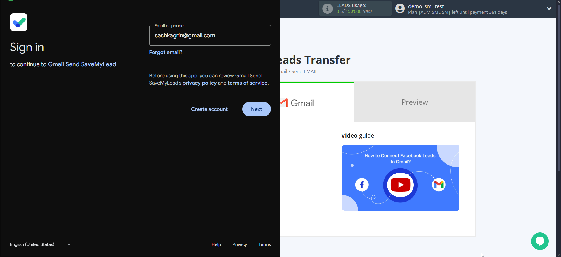 How to Connect Facebook with Gmail | Data Destination account connection How to Connect Facebook with Gmail | Data Destination account connection