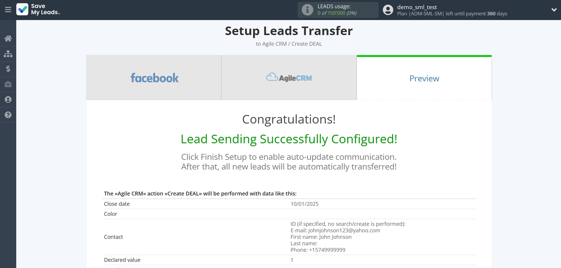 How to Connect Facebook with AgileCRM Create Deal | Test data How to Connect Facebook with AgileCRM Create Deal | Test data