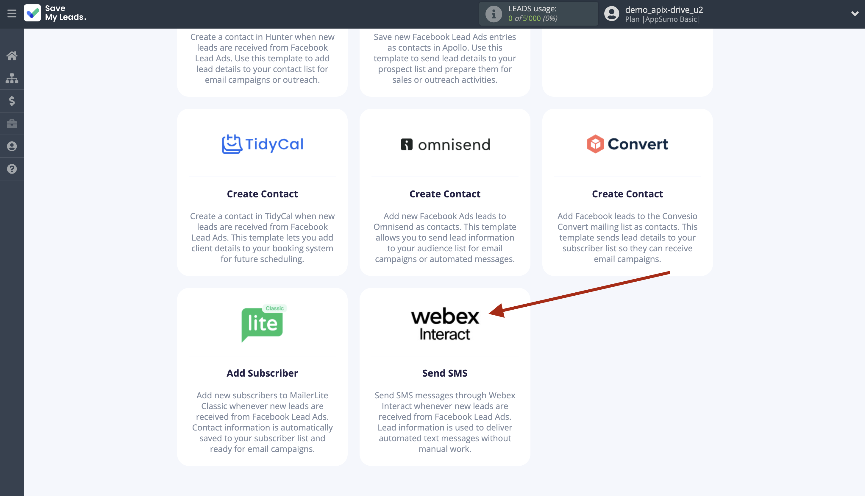 How to Connect Facebook with Webex Interact | Data Destination system selection How to Connect Facebook with Webex Interact | Data Destination system selection