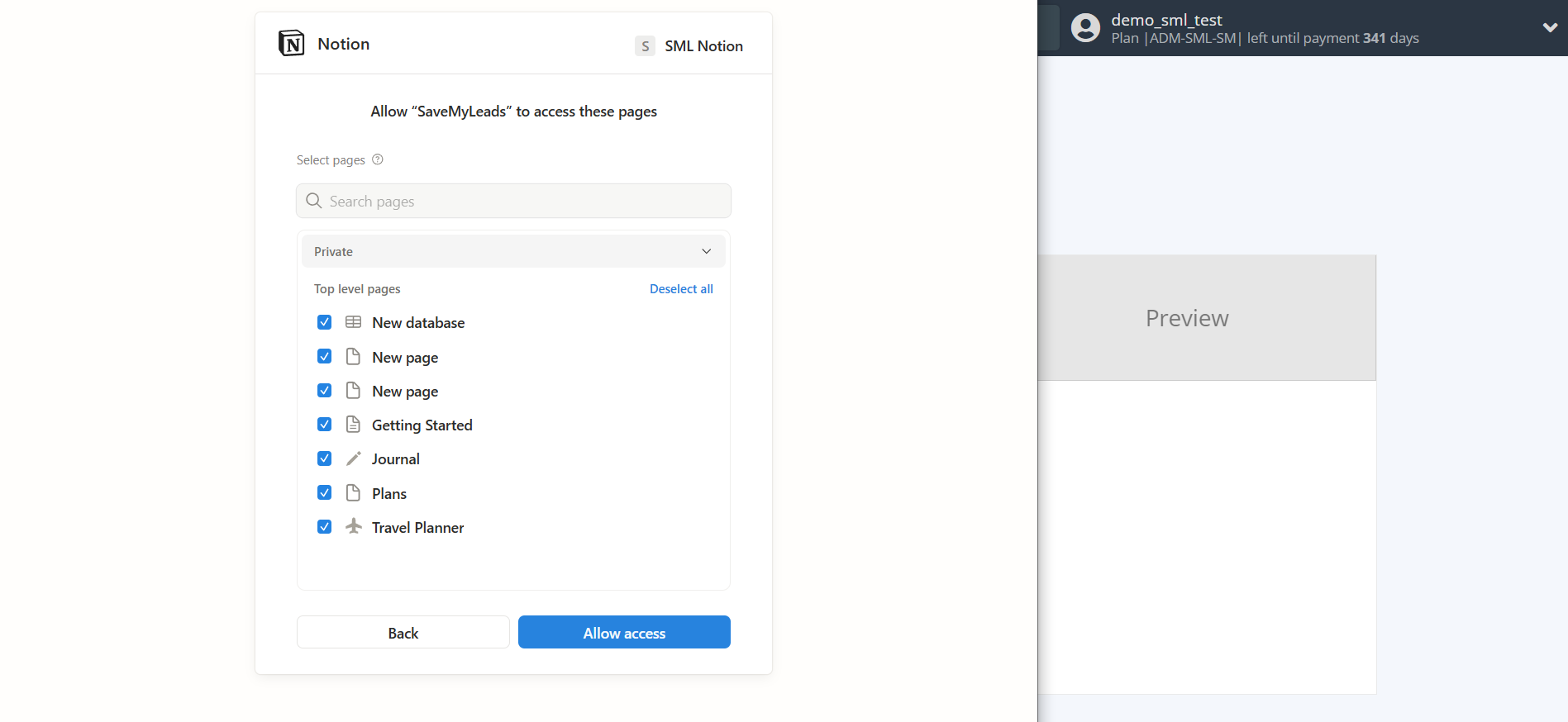 How to Connect Facebook with Notion | Data Destination account connection