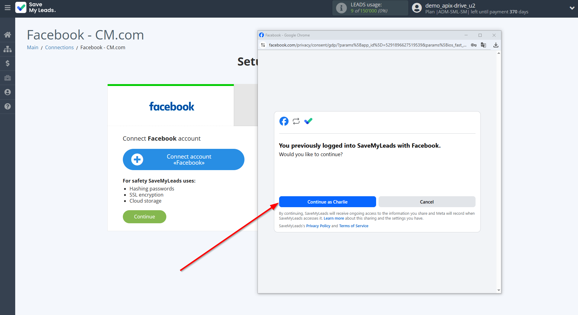 How to Connect Facebook with CM.com | Data Source account connection