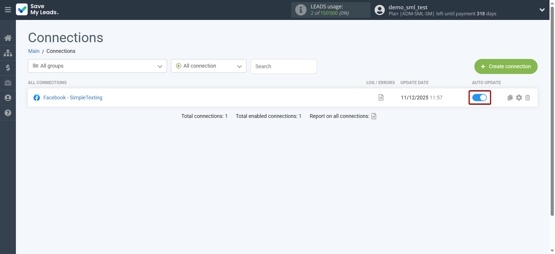 How to Connect Facebook with SimpleTexting | Enable auto-update