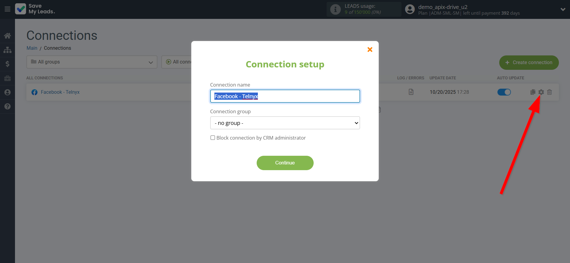 How to Connect Facebook with Telnyx | Name and group connection
