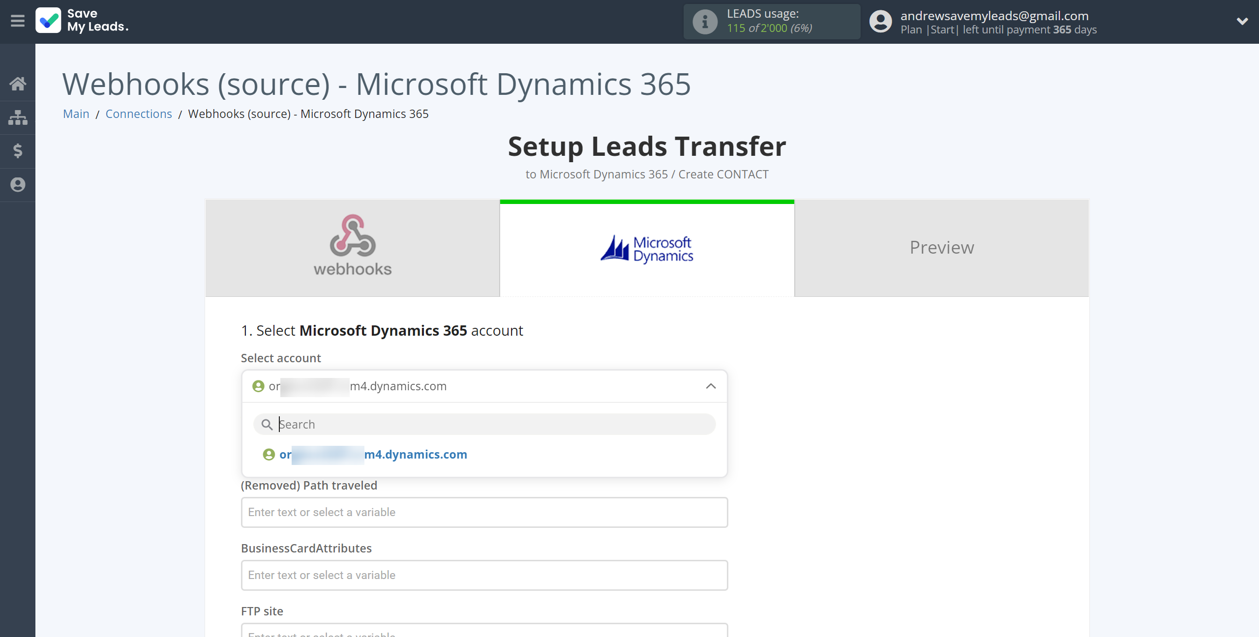 How to Connect Webhooks with Microsoft Dynamics 365 Create Contacts | Data Destination account selection How to Connect Webhooks with Microsoft Dynamics 365 Create Contacts | Data Destination account selection