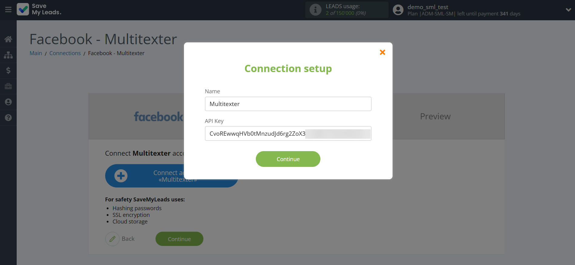 How to Connect Facebook with Multitexter | Data Destination account connection