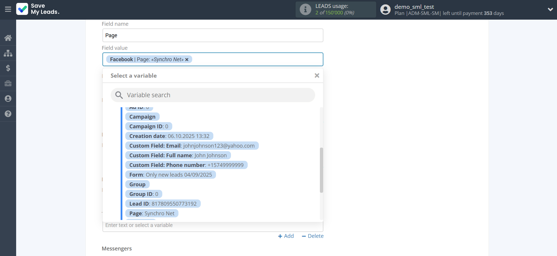 How to Connect Facebook with Google Contacts | Assigning fields