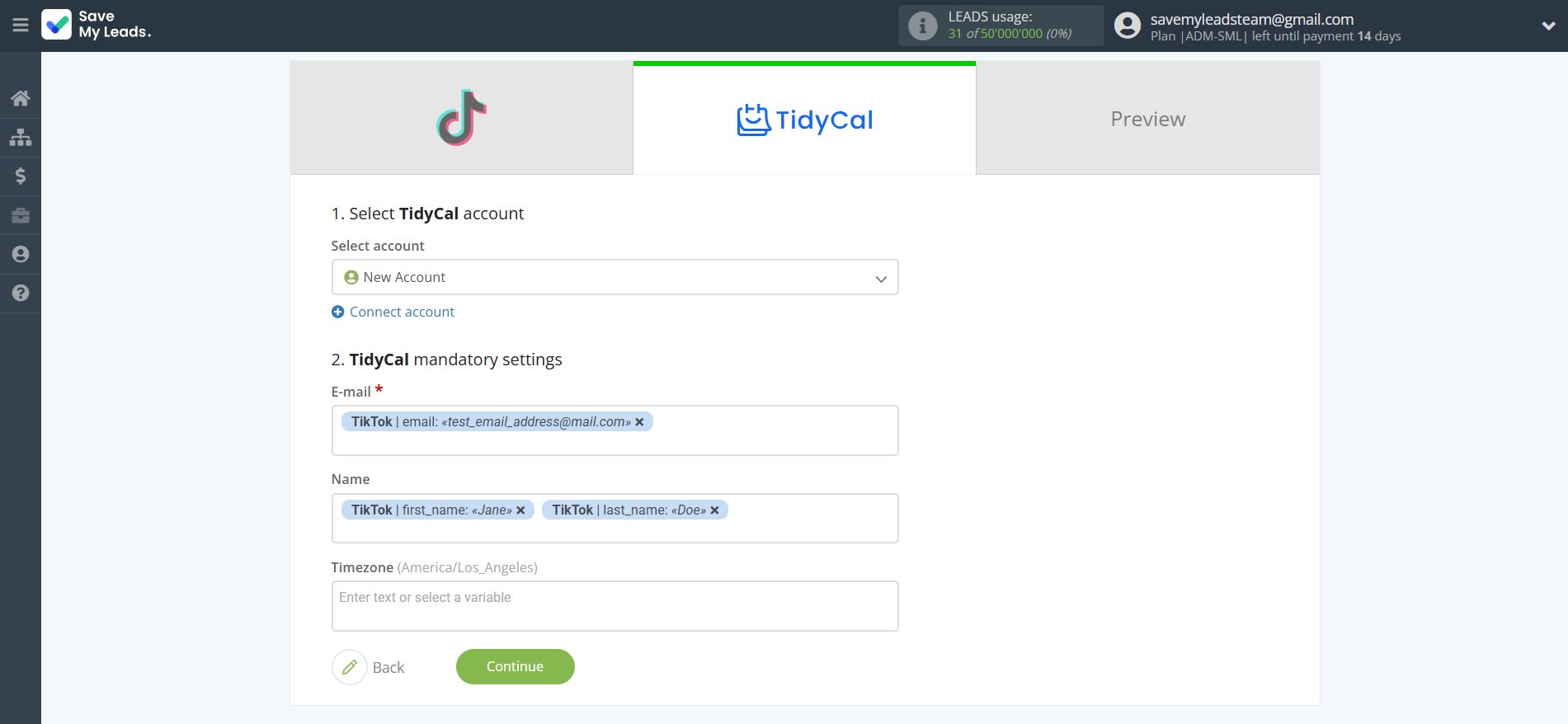 How to Connect TikTok with TidyCal Create Contacts | Assigning fields