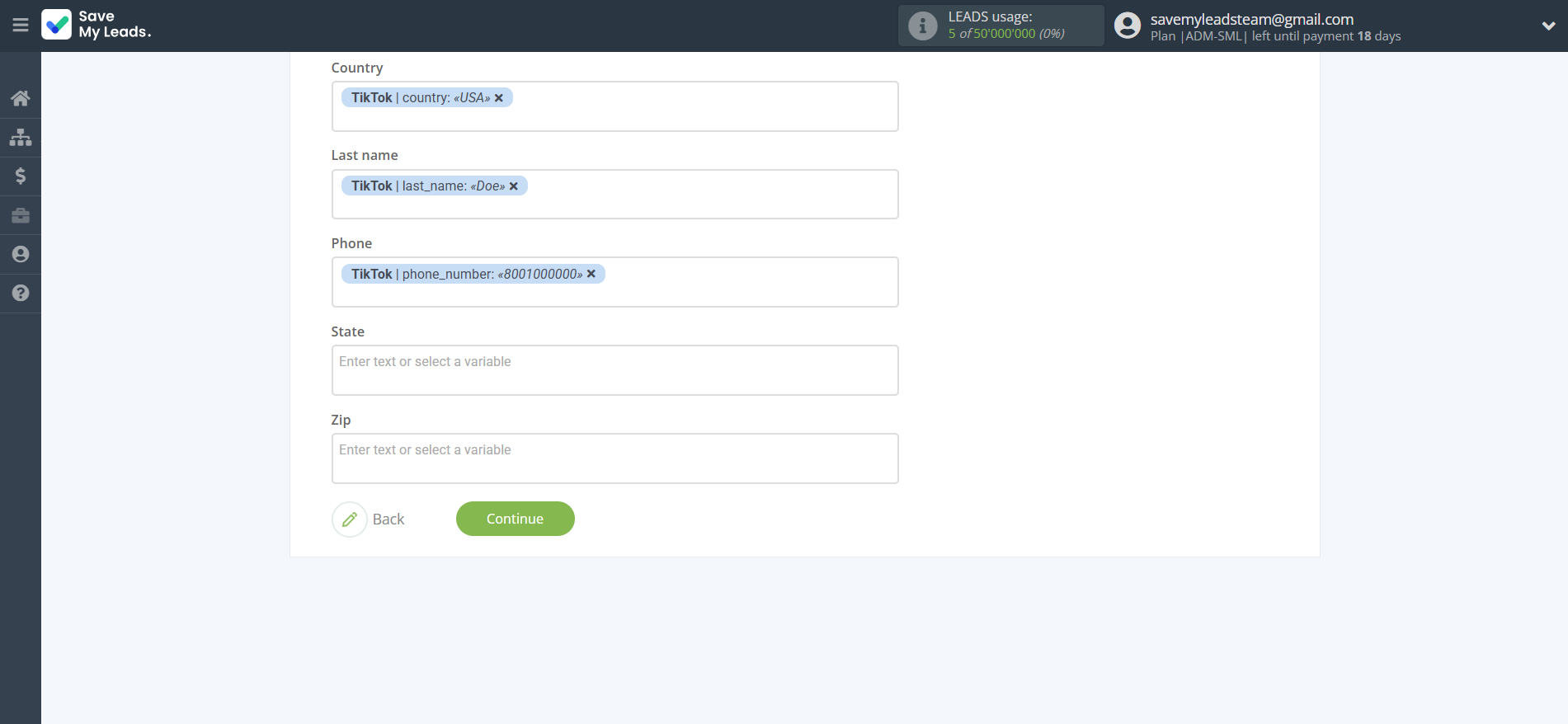 How to Connect TikTok with MailerLite Classic | Assigning fields How to Connect TikTok with MailerLite Classic | Assigning fields