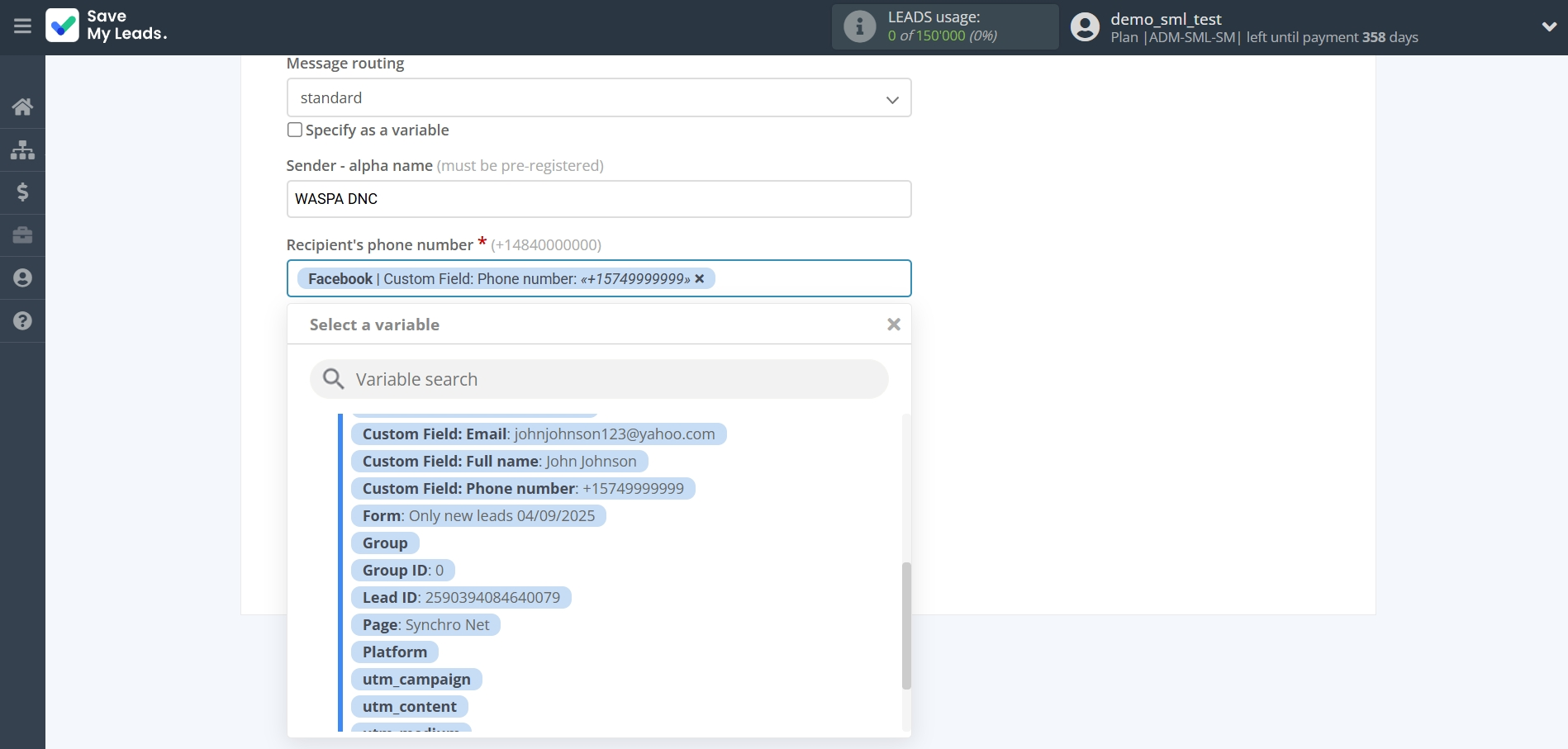 How to Connect Facebook with BulkSMS | Assigning fields How to Connect Facebook with BulkSMS | Assigning fields