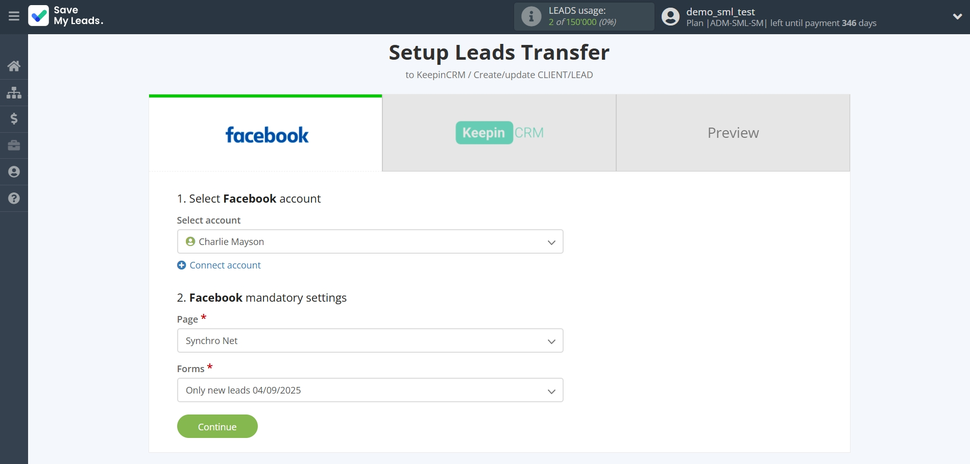 How to Connect Facebook with KeepinCRM Create/update Client/Lead | Data Source account connection How to Connect Facebook with KeepinCRM Create/update Client/Lead | Data Source account connection