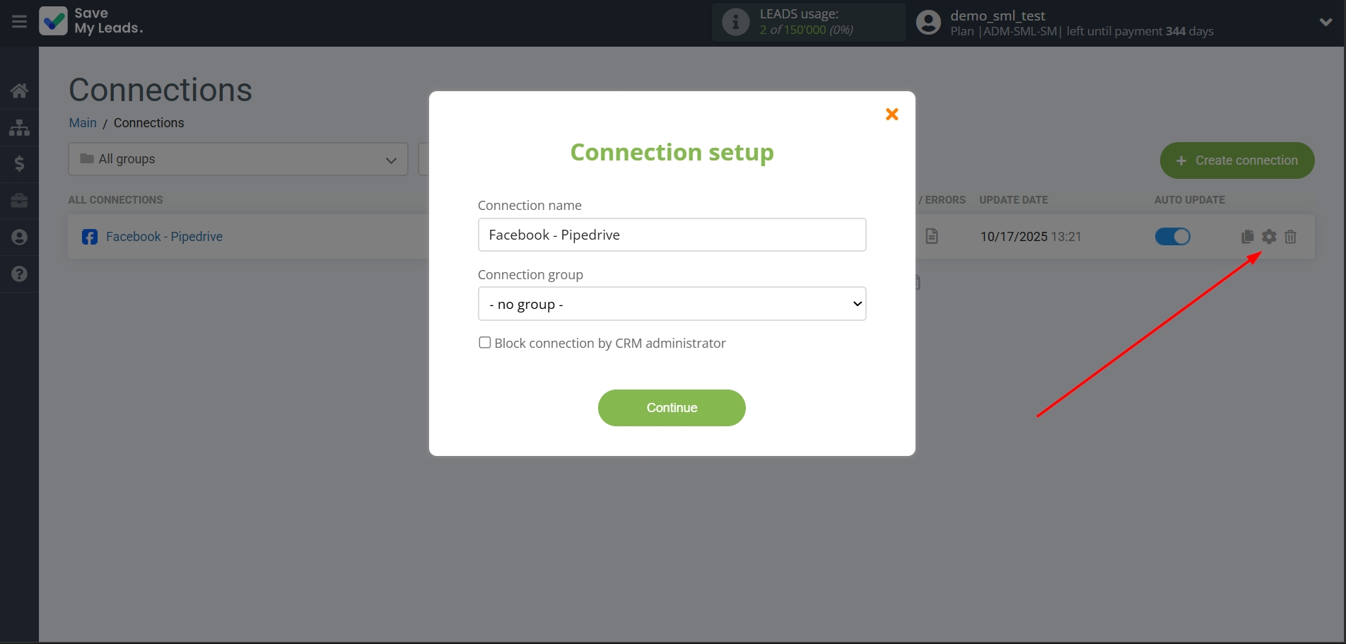 How to Connect Facebook  with Pipedrive Create Task | Name and group connection