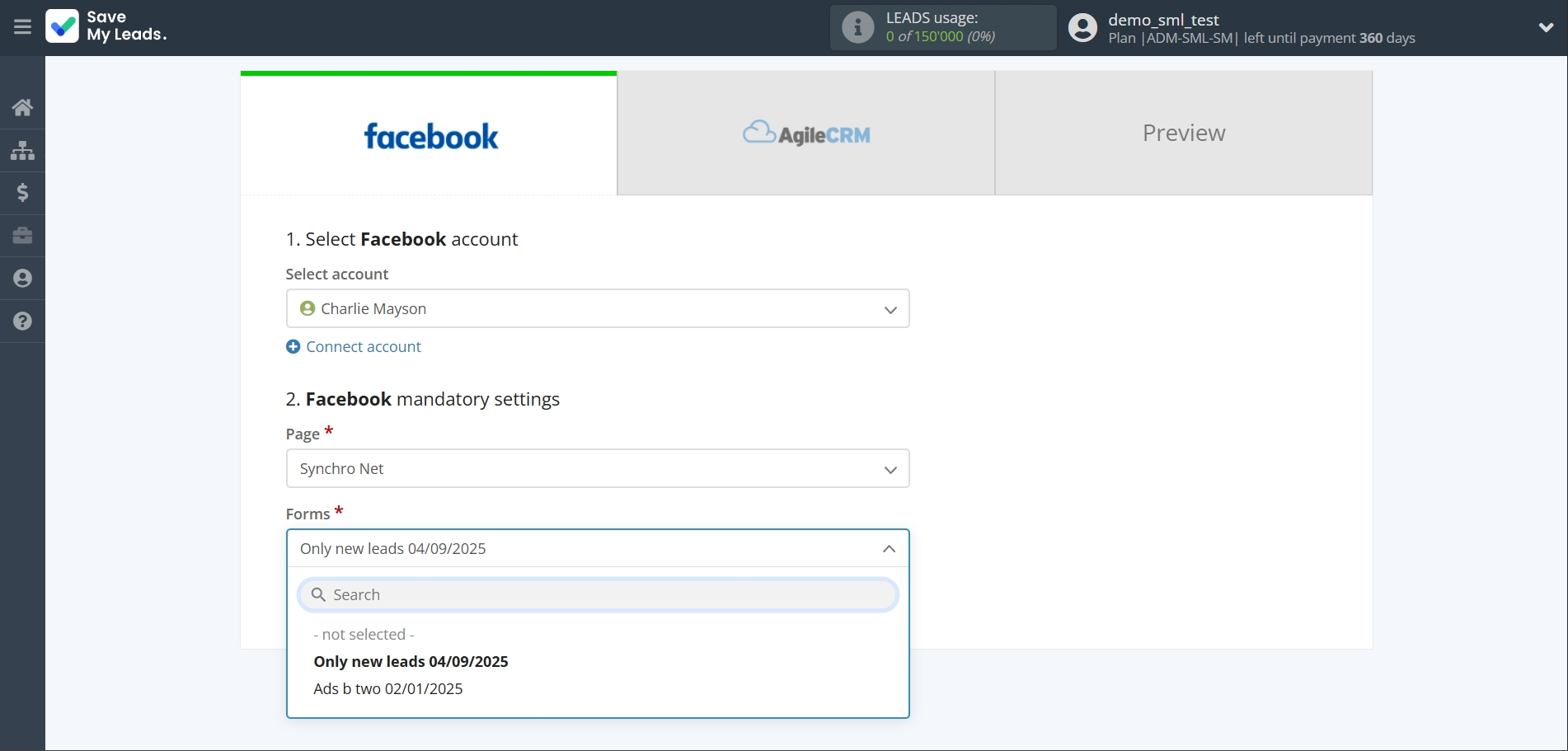 How to Connect Facebook with AgileCRM Create Contacts | Data Source account connection How to Connect Facebook with AgileCRM Create Contacts | Data Source account connection
