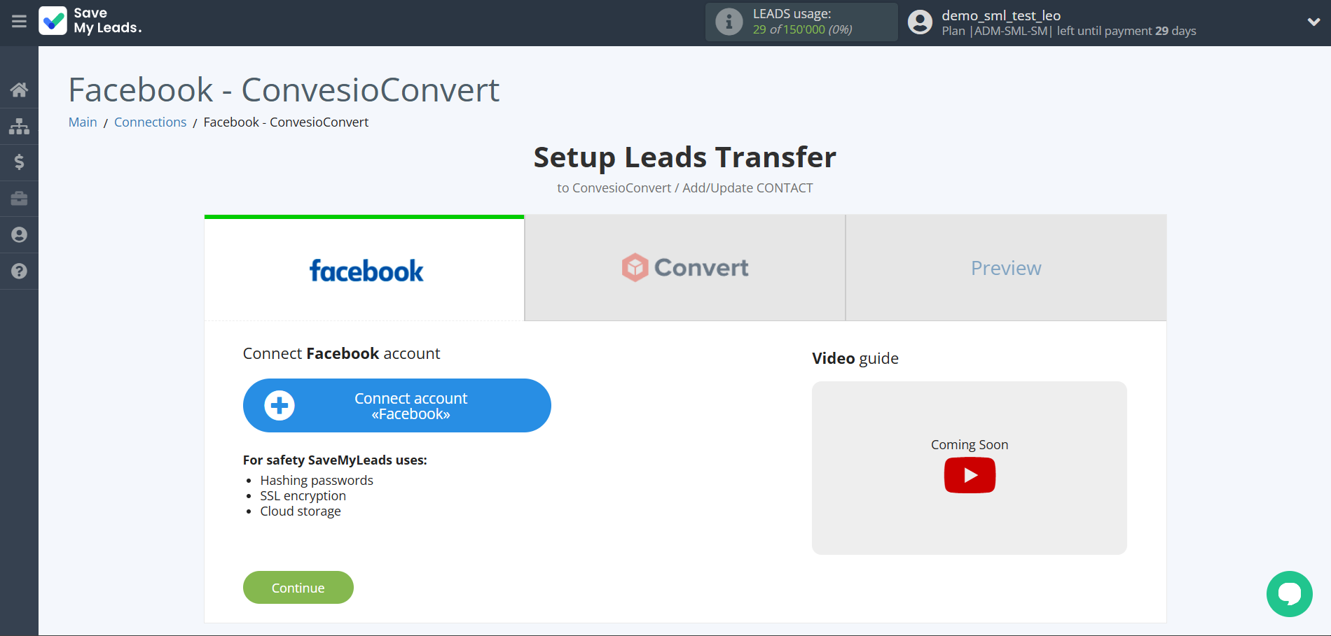 How to Connect Facebook with ConvesioConvert | Data Source account connection