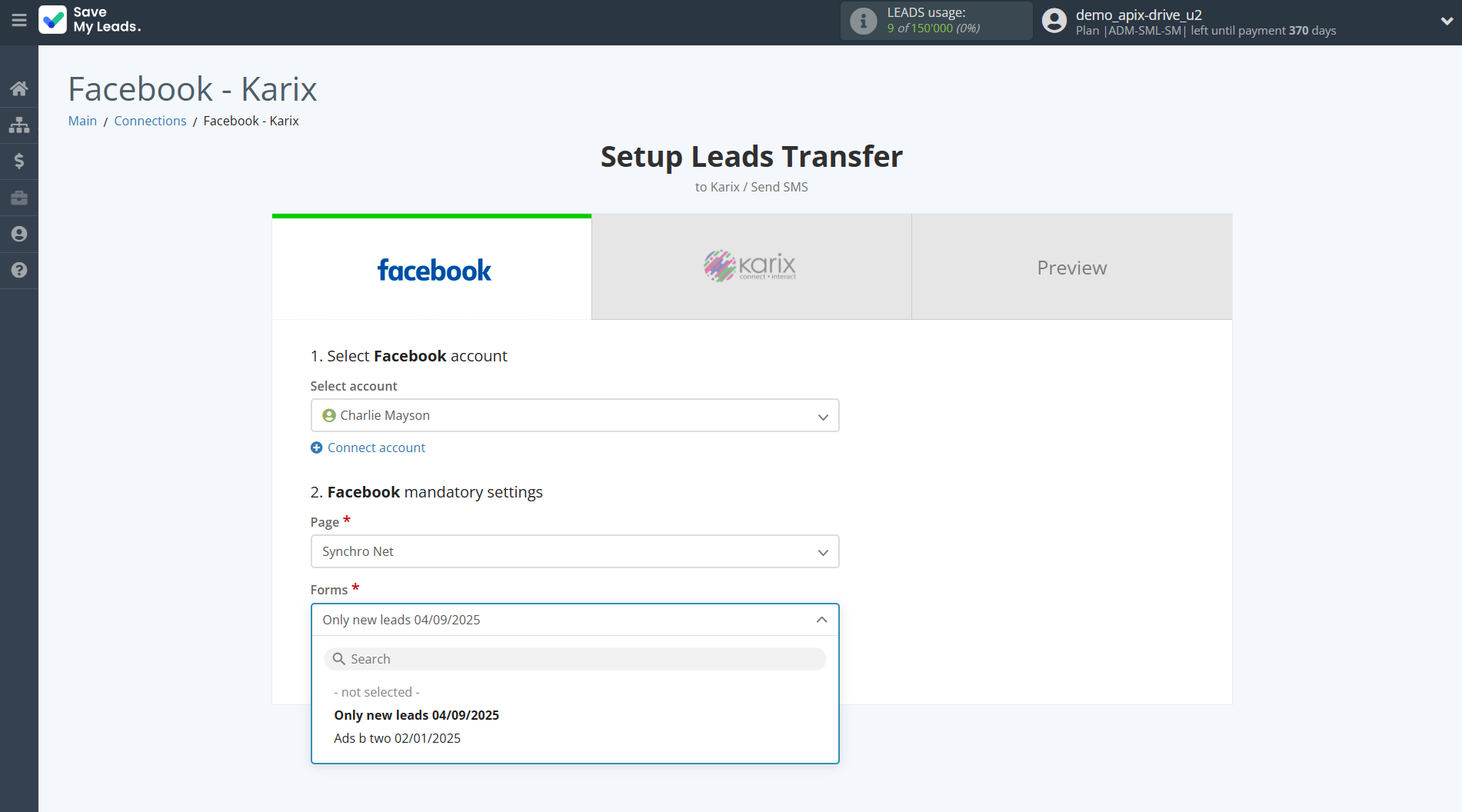 How to Connect Facebook with Karix | Data Source account connection