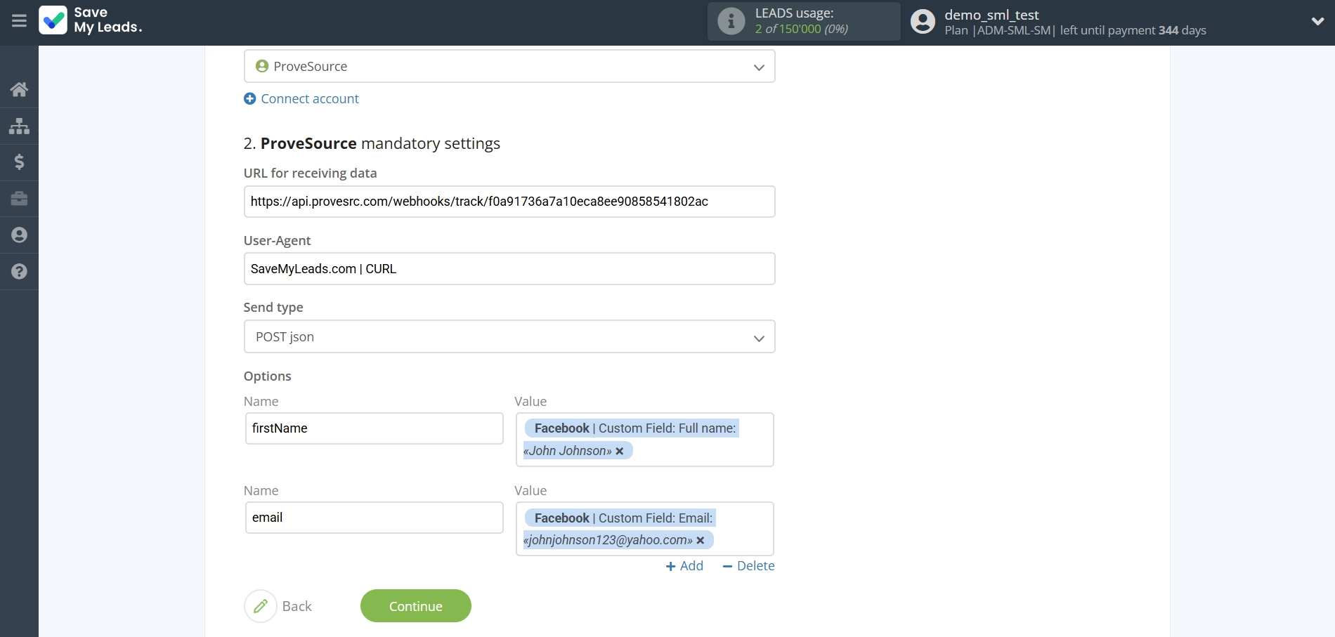 How to Connect Facebook with ProveSource | Assigning fields