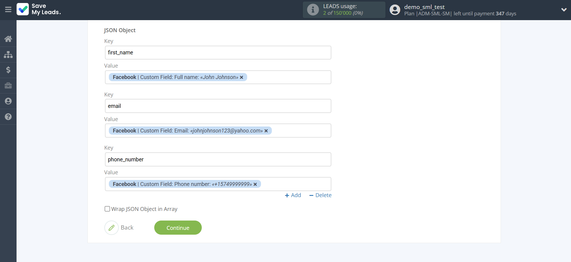 How to Connect Facebook with JSON | Assigning fields How to Connect Facebook with JSON | Assigning fields