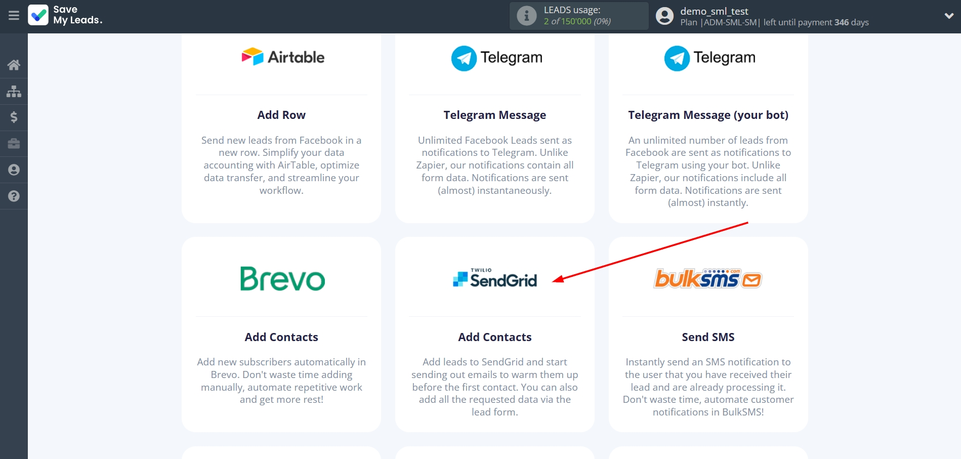 How to Connect Facebook with SendGrid | Data Destination system selection How to Connect Facebook with SendGrid | Data Destination system selection