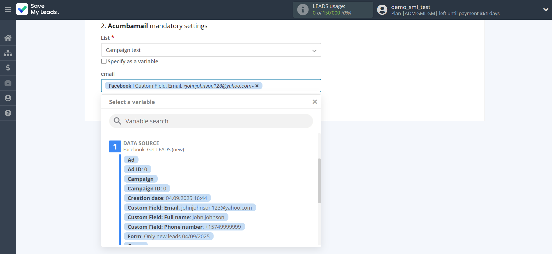 How to Connect Facebook with Acumbamail Add Subscribers | Assigning fields How to Connect Facebook with Acumbamail Add Subscribers | Assigning fields