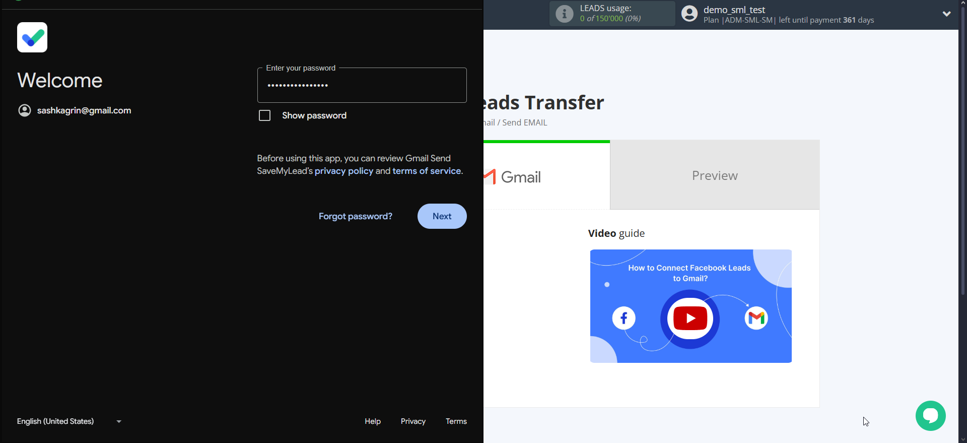 How to Connect Facebook with Gmail | Data Destination account connection How to Connect Facebook with Gmail | Data Destination account connection