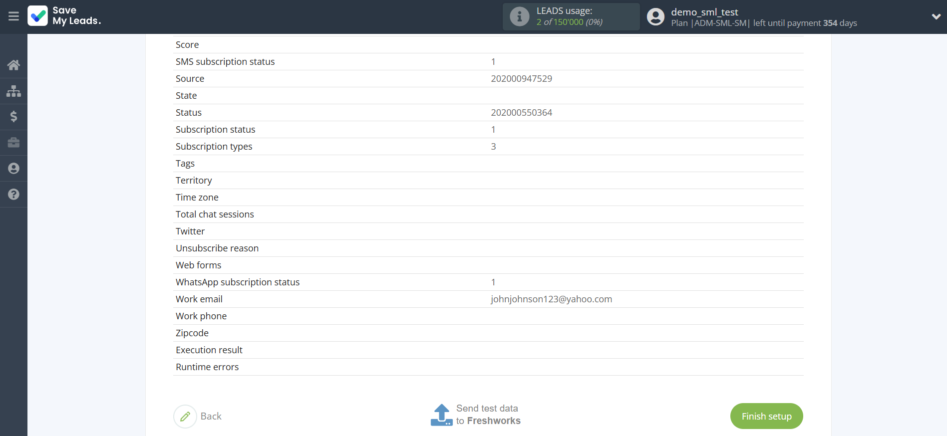 How to Connect Facebook with Freshworks Create Contacts | Test data