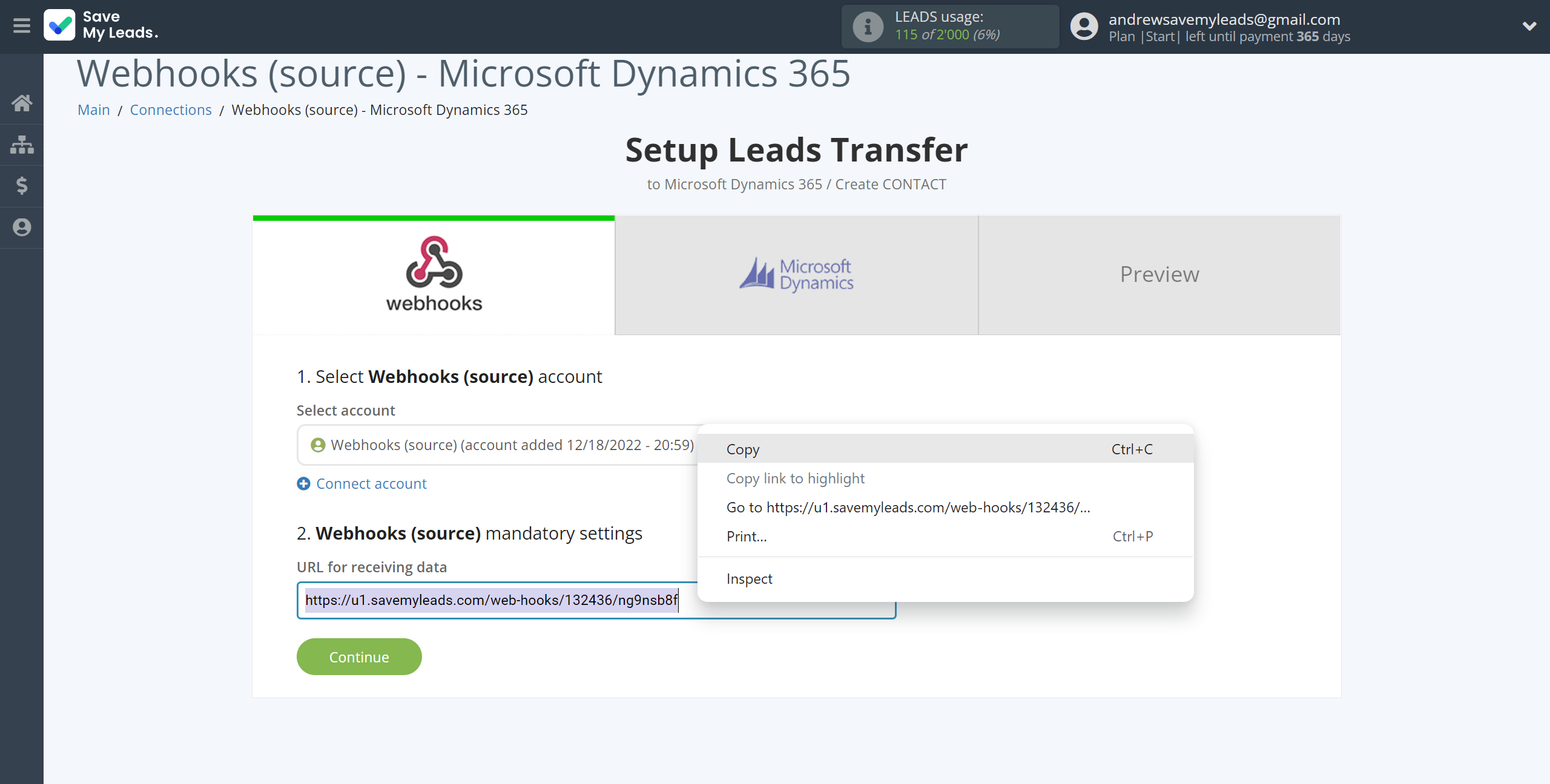 How to Connect Webhooks with Microsoft Dynamics 365 Create Contacts | Data Source account connection How to Connect Webhooks with Microsoft Dynamics 365 Create Contacts | Data Source account connection