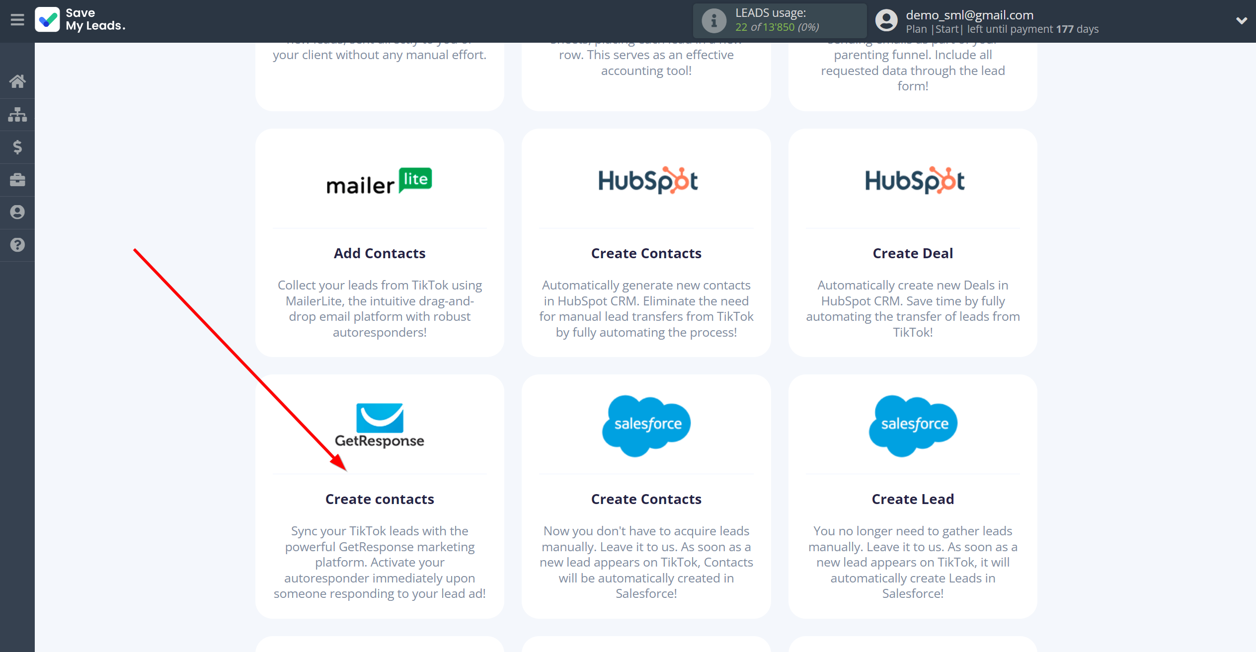 How to Connect TikTok with GetResponse | Data Destination system selection How to Connect TikTok with GetResponse | Data Destination system selection