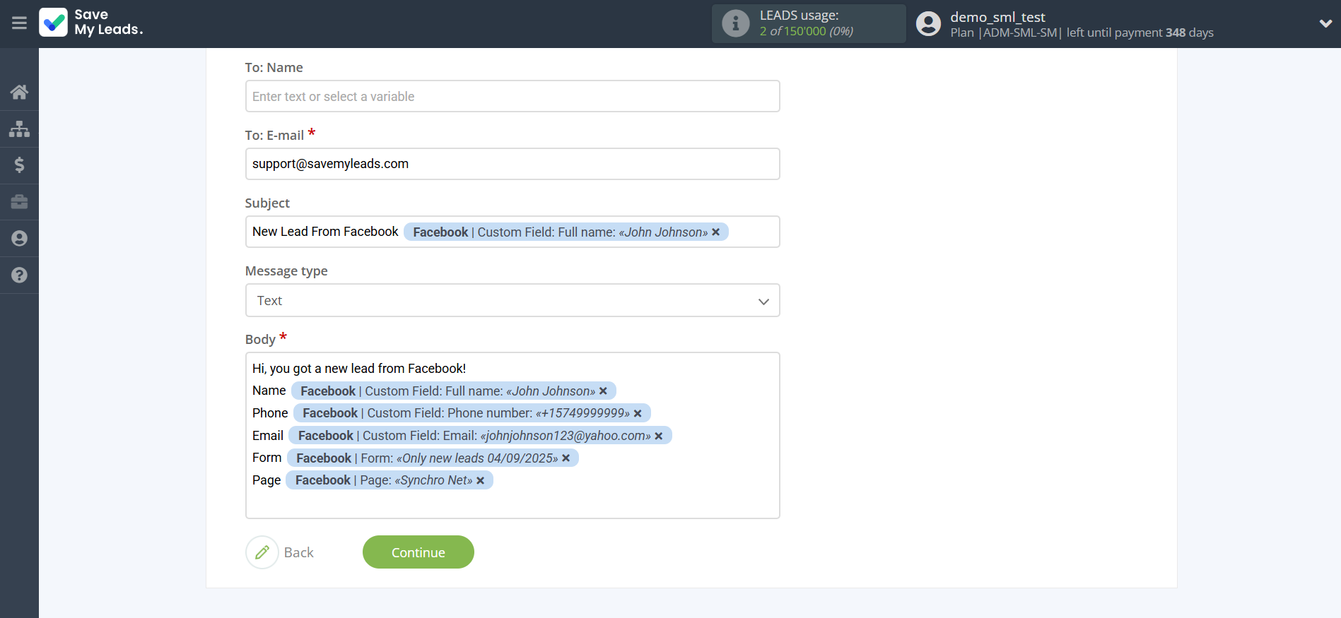 How to Connect Facebook with iCloud | Assigning fields