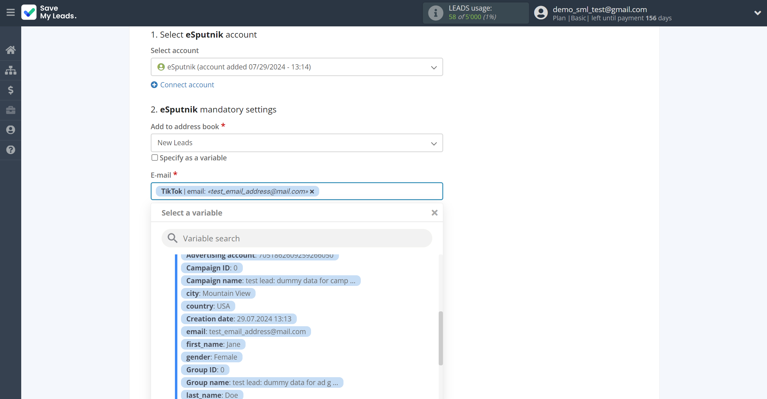 How to Connect TikTok with eSputnik Add Contacts | Assigning fields How to Connect TikTok with eSputnik Add Contacts | Assigning fields