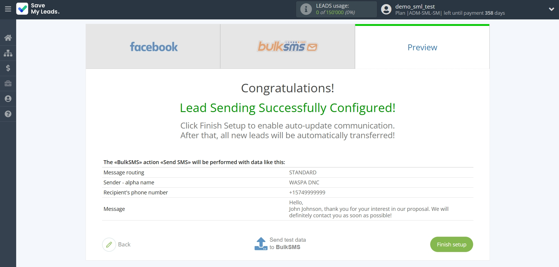 How to Connect Facebook with BulkSMS | Test data How to Connect Facebook with BulkSMS | Test data