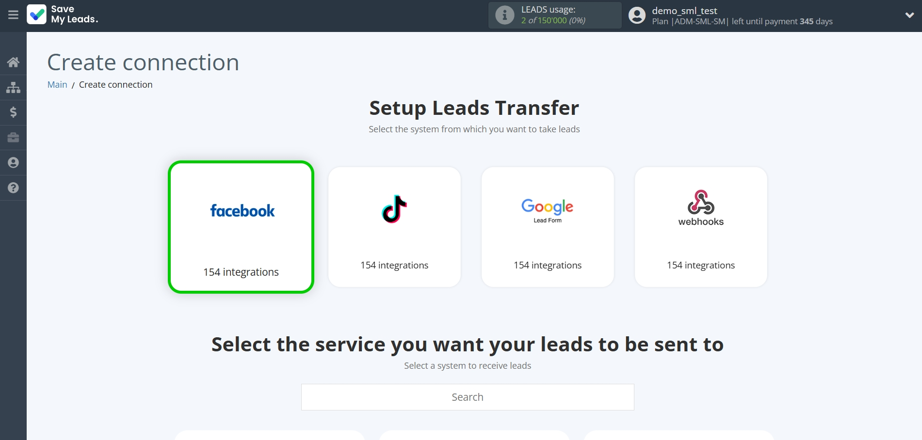 How to Connect Facebook  with KeyCRM Create Customer | Data Source system selection