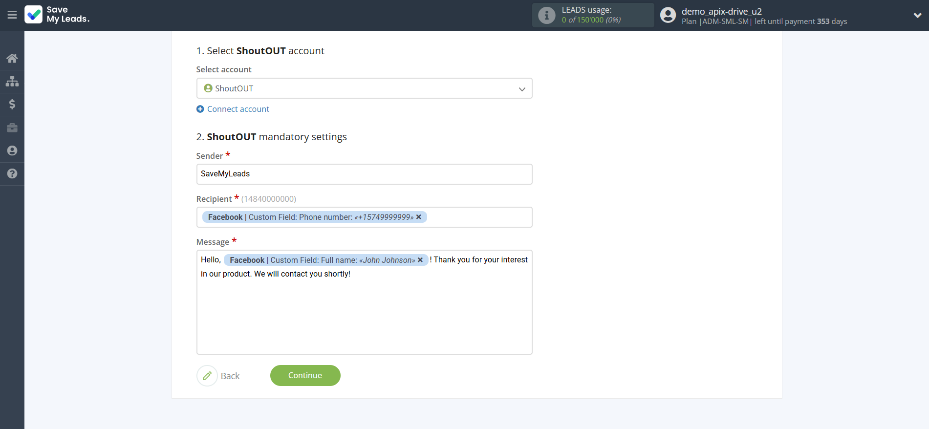 How to Connect Facebook with ShoutOUT | Assigning fields