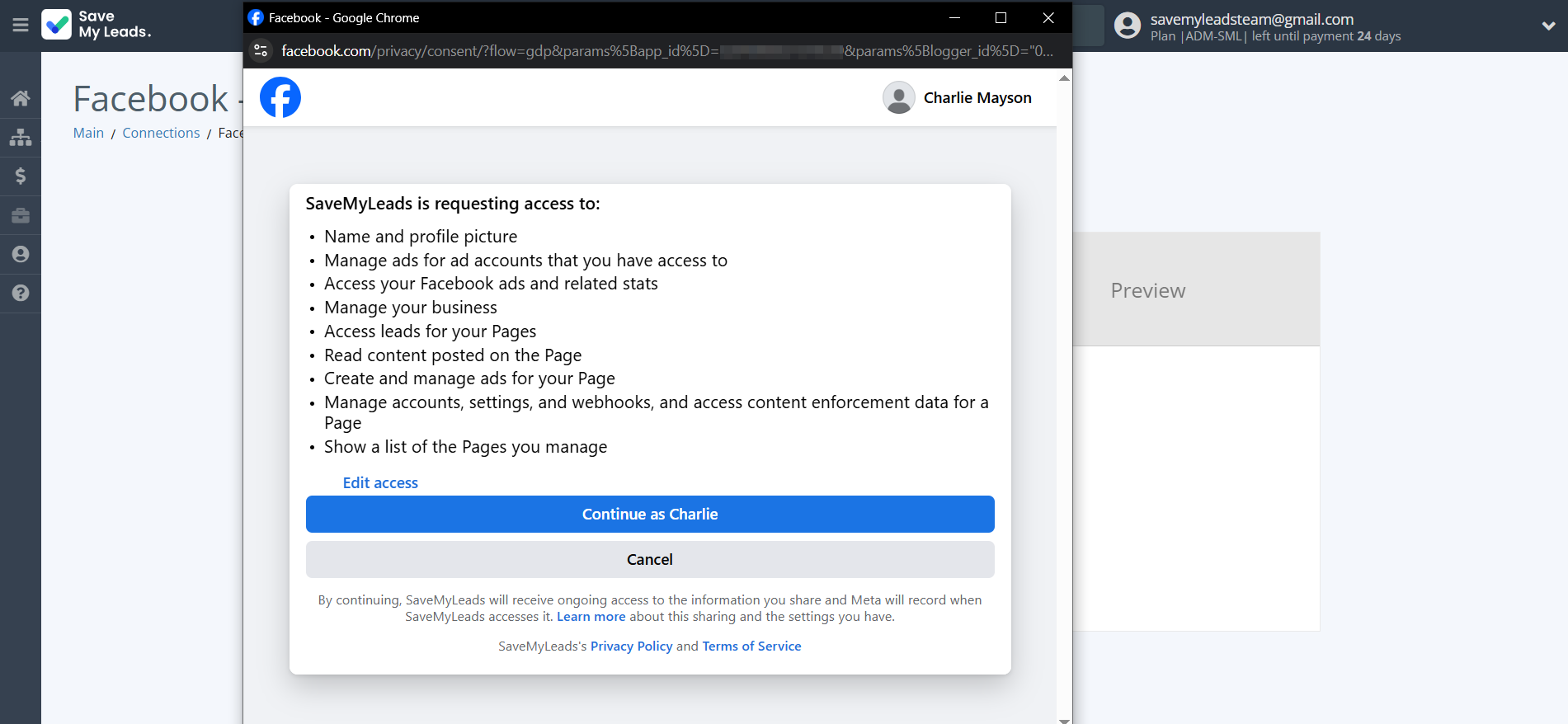 How to Connect Facebook with Hunter.io | Data Source account connection
