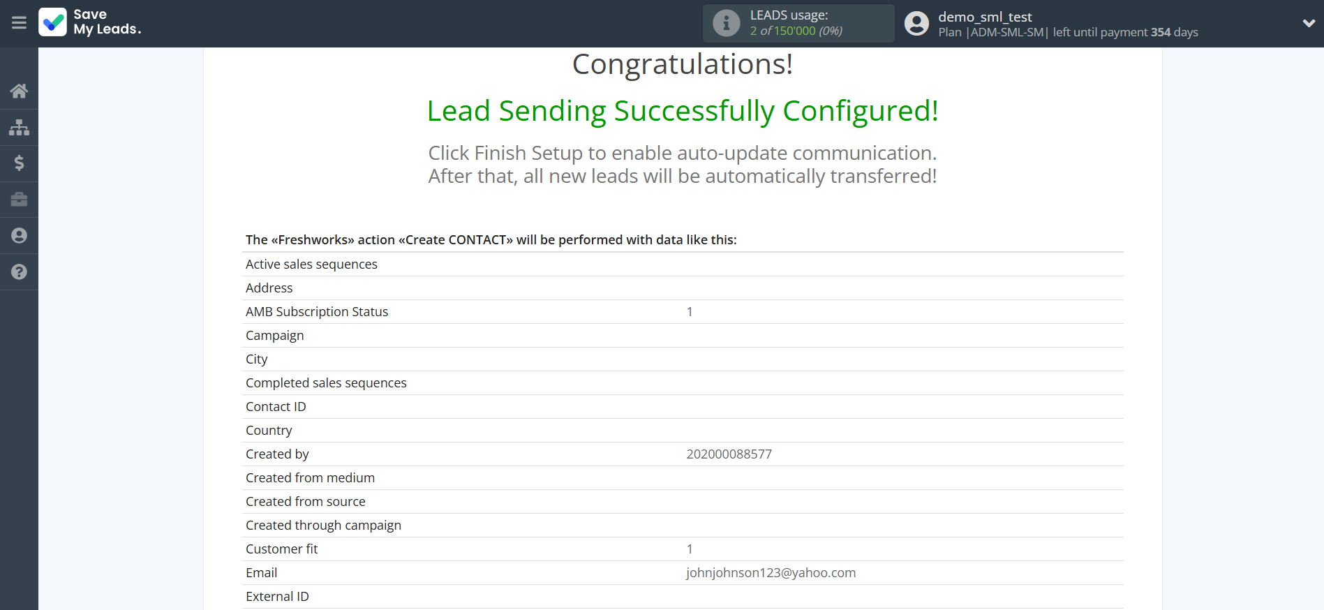 How to Connect Facebook with Freshworks Create Contacts | Test data
