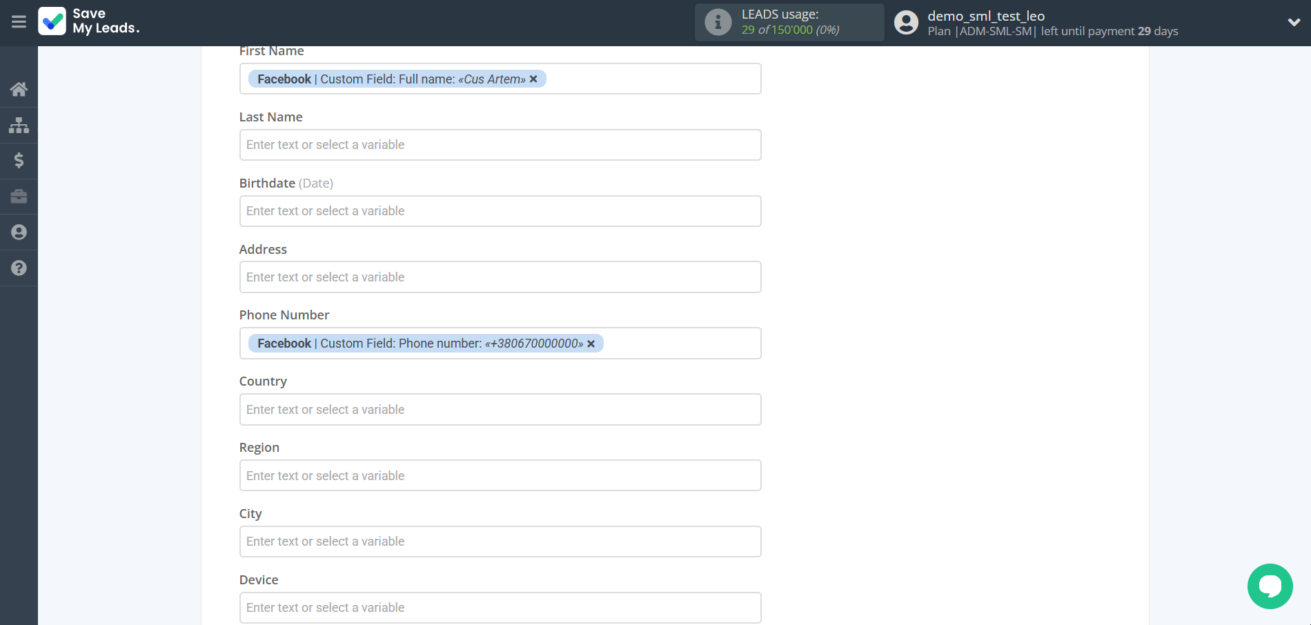 How to Connect Facebook with ConvesioConvert | Assigning fields