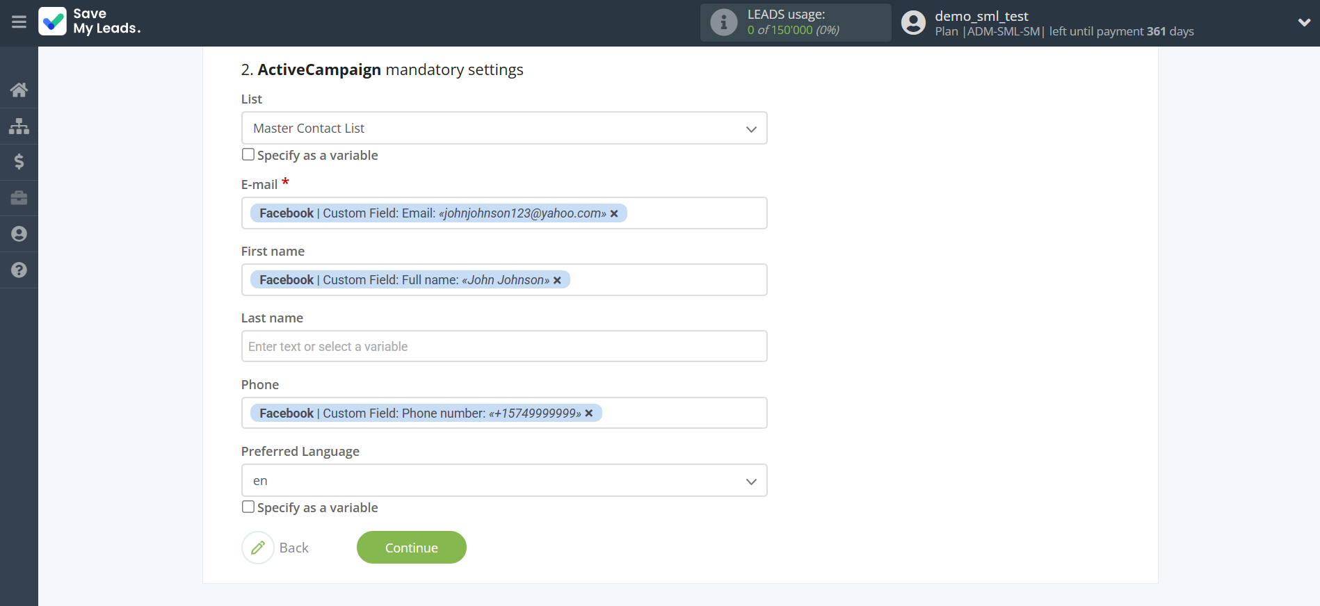 How to Connect Facebook with ActiveCampaign Create Contacts | Assigning fields How to Connect Facebook with ActiveCampaign Create Contacts | Assigning fields
