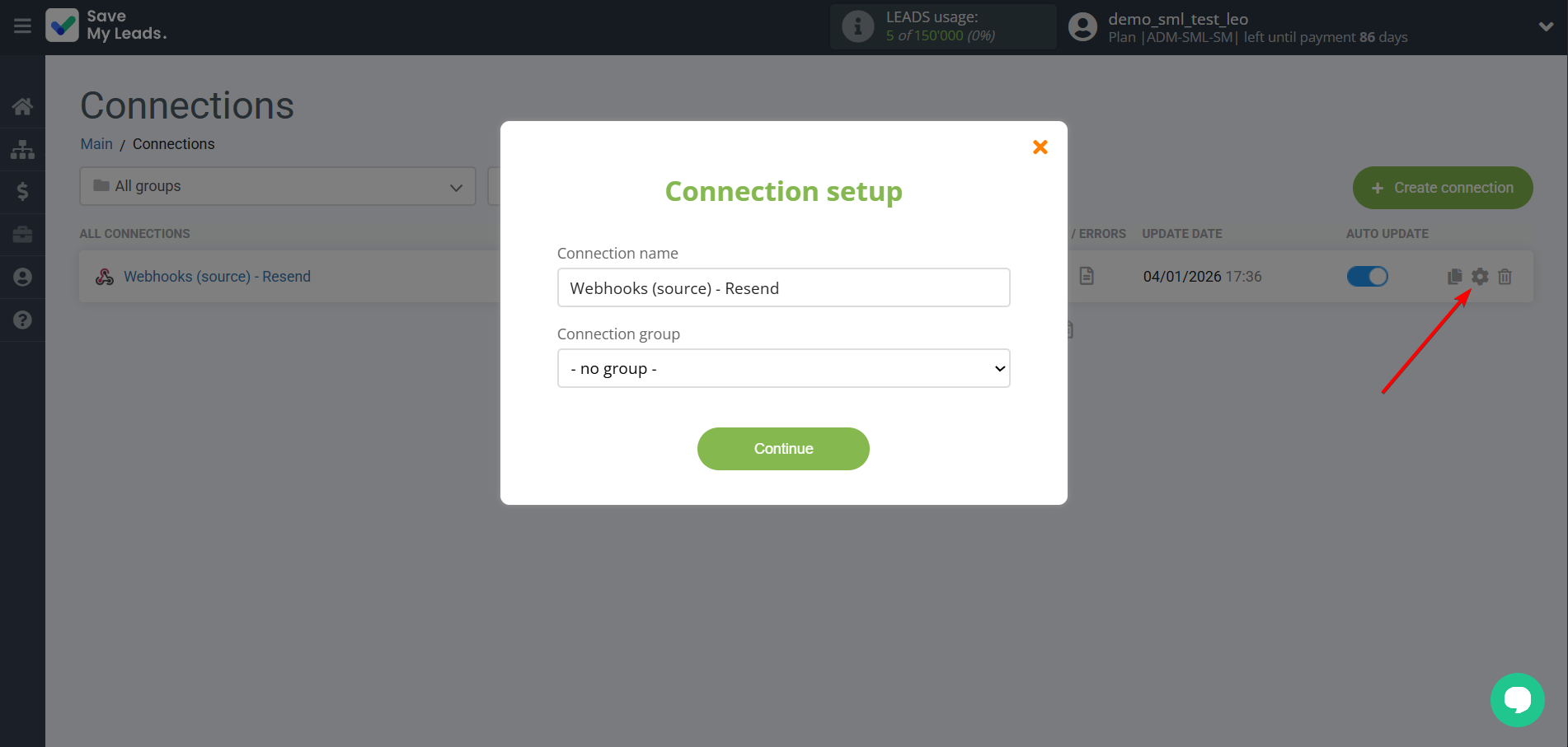 How to Connect Webhooks with Resend | Name and group connection