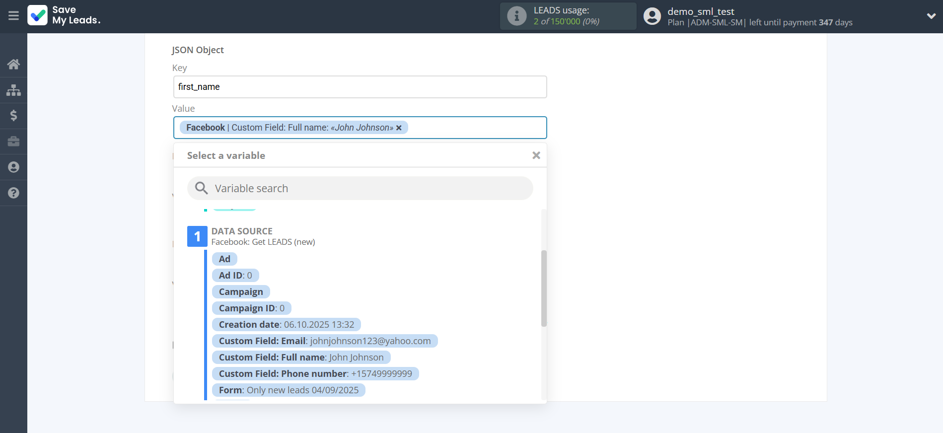 How to Connect Facebook with JSON | Assigning fields How to Connect Facebook with JSON | Assigning fields