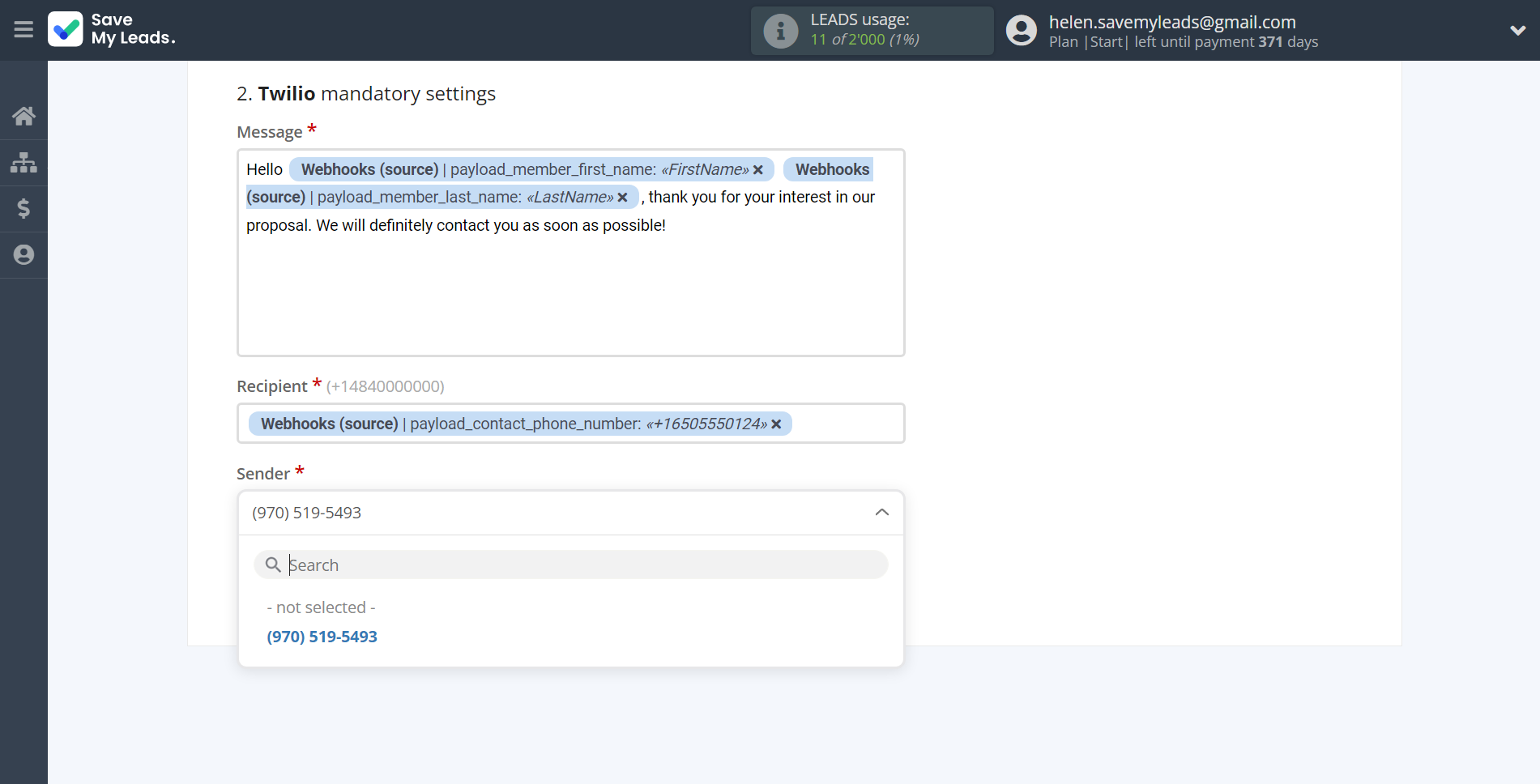 How to Connect Webhooks with Twilio | Assigning fields How to Connect Webhooks with Twilio | Assigning fields
