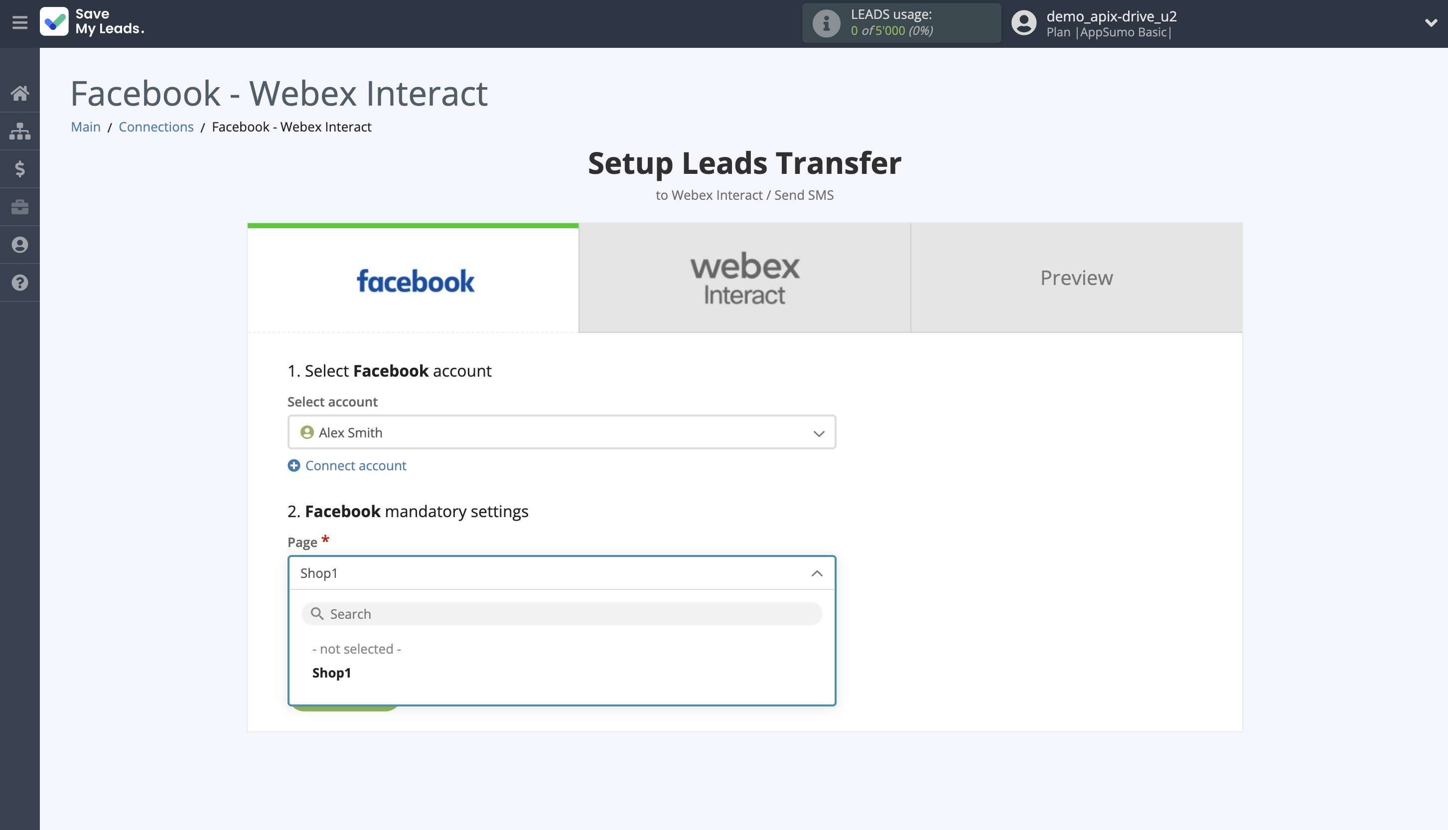How to Connect Facebook with Webex Interact | Data Source account selection How to Connect Facebook with Webex Interact | Data Source account selection