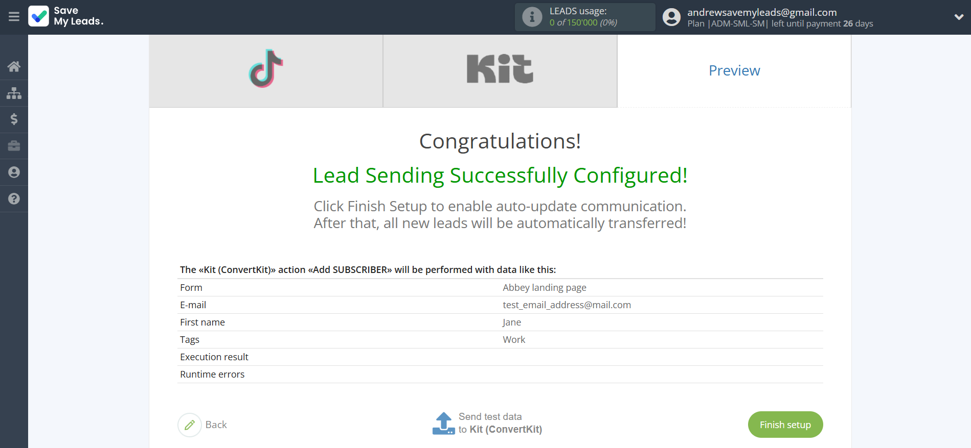 How to Connect TikTok with Kit (ConvertKit) | Test data How to Connect TikTok with Kit (ConvertKit) | Test data