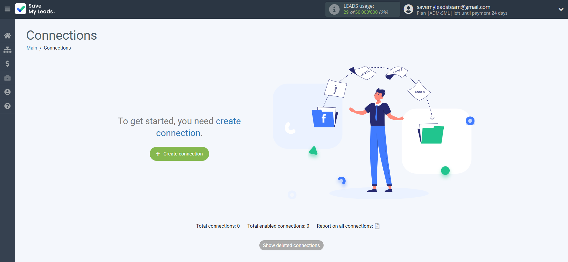 How to Connect Google Lead Form with Hunter.io | Create connection