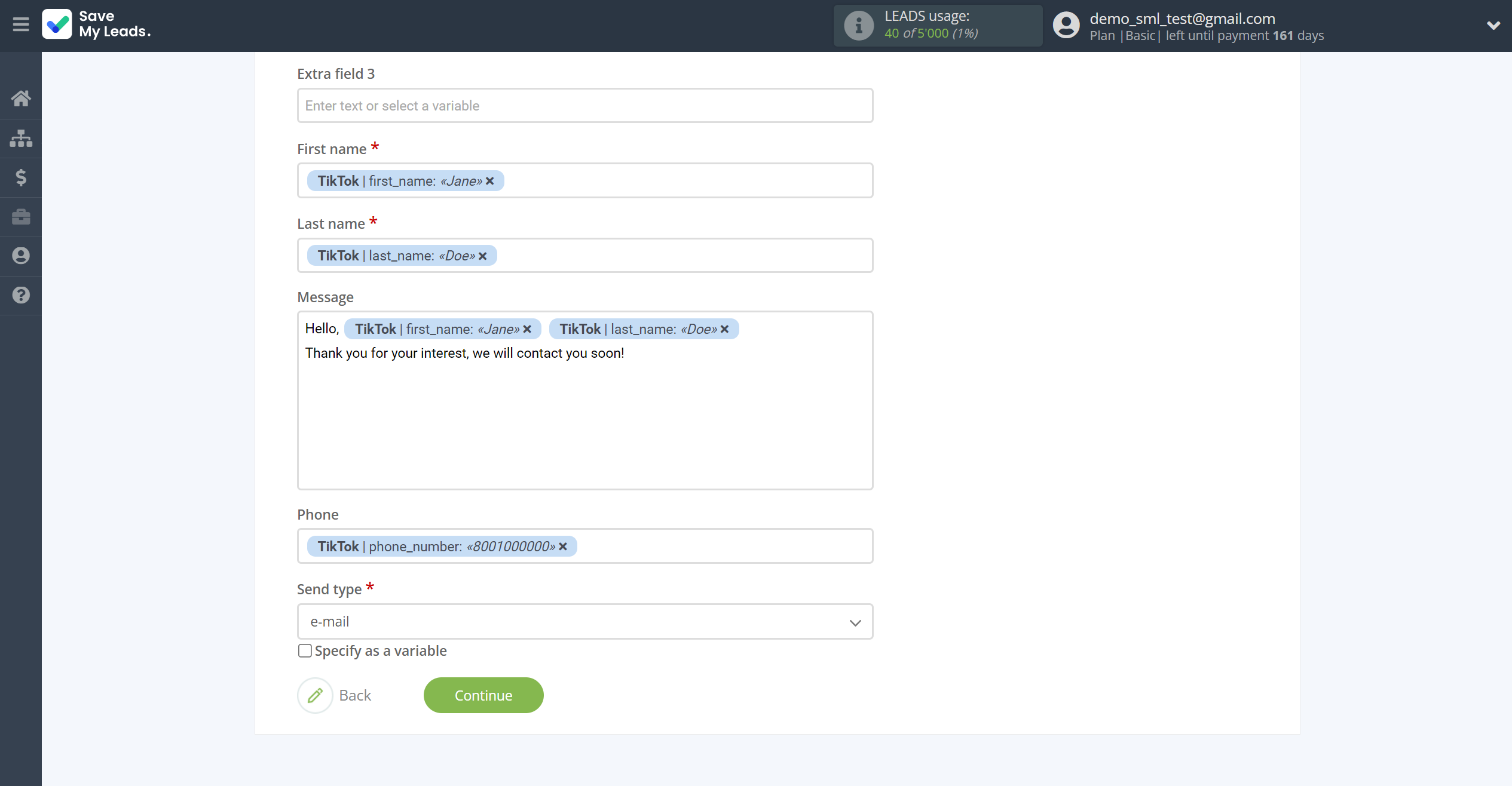 How to Connect TikTok with GoReminders | Assigning fields How to Connect TikTok with GoReminders | Assigning fields