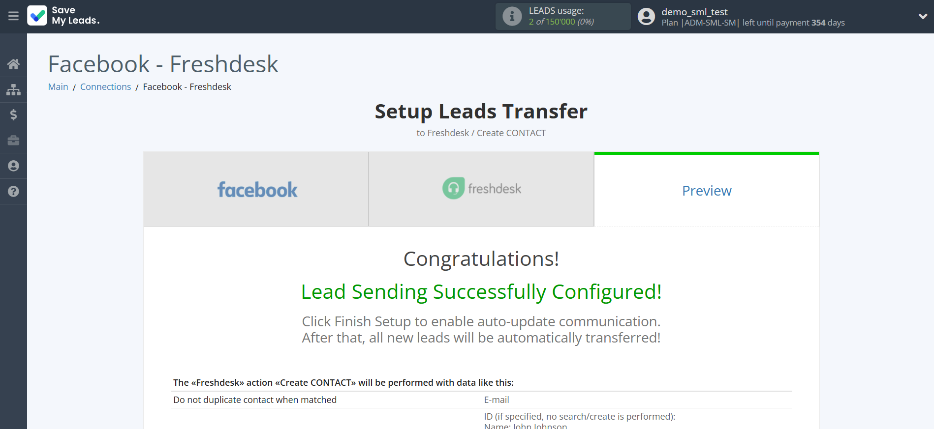 How to Connect Facebook with Freshdesk Create Contacts | Test data