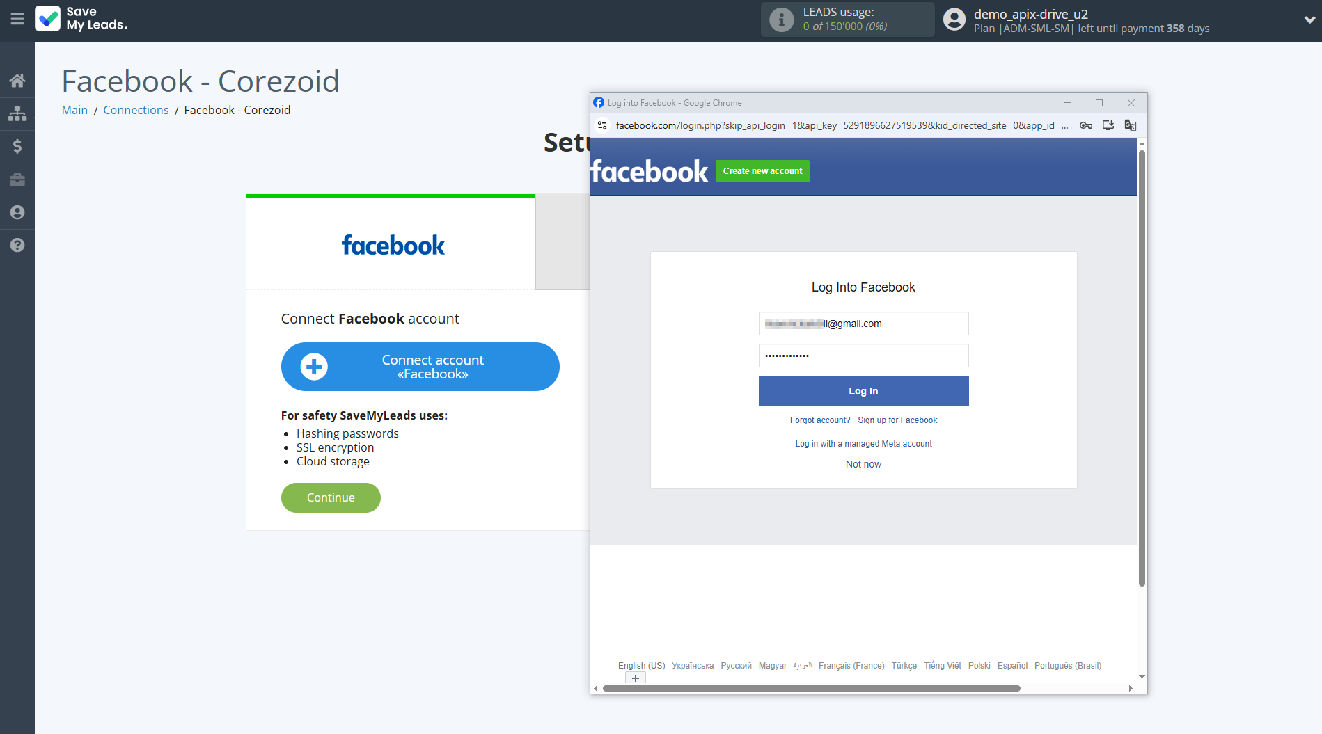How to Connect Facebook with Corezoid | Data Source account connection How to Connect Facebook with Corezoid | Data Source account connection
