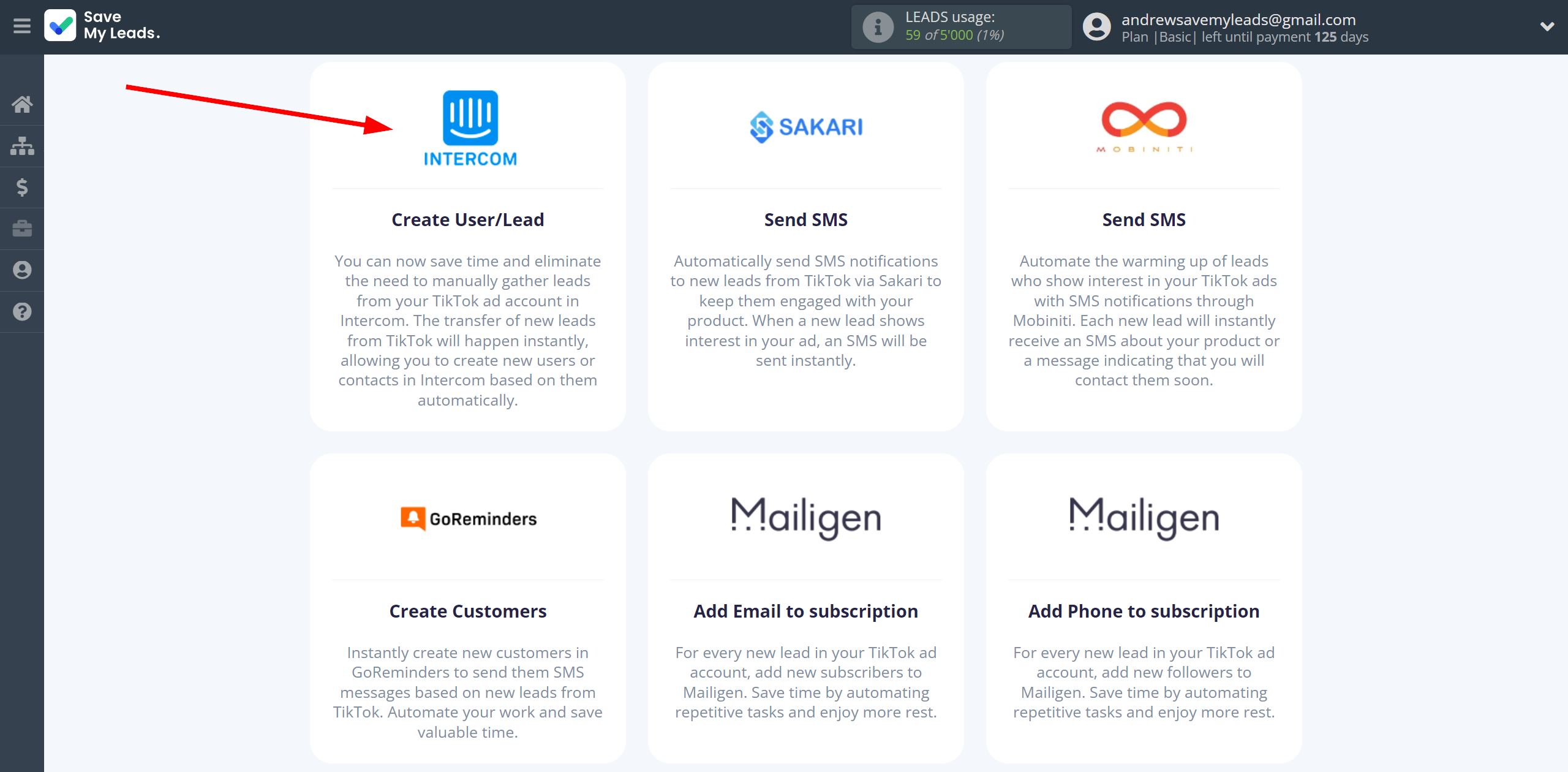 How to Connect TikTok with Intercom | Data Destination system selection How to Connect TikTok with Intercom | Data Destination system selection