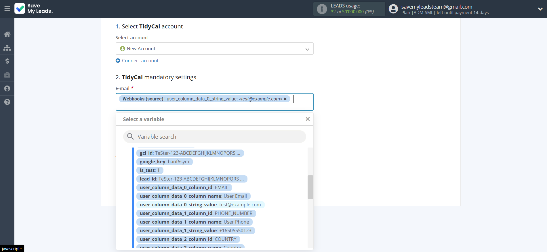 How to Connect Webhooks with TidyCal Create Contacts | Assigning fields
